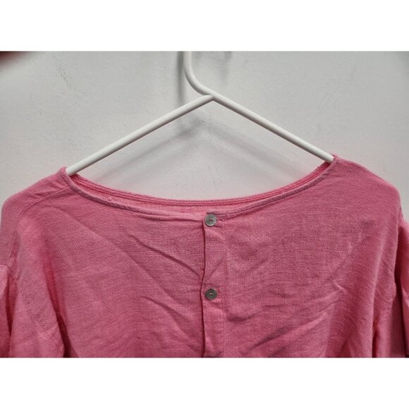 Anthropologie Lilka Womens Lora Blouse Size XS Pink Cropped Ruffle Tiered Sleeve - Picture 8 of 8
